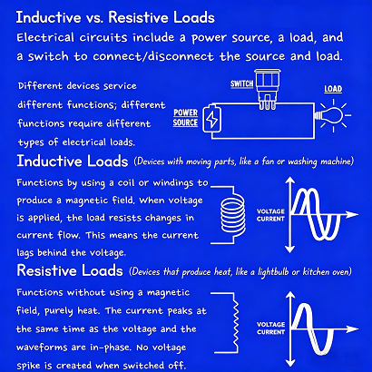 Types of Electrical Load — Resistive, Inductive & Capacitive Load